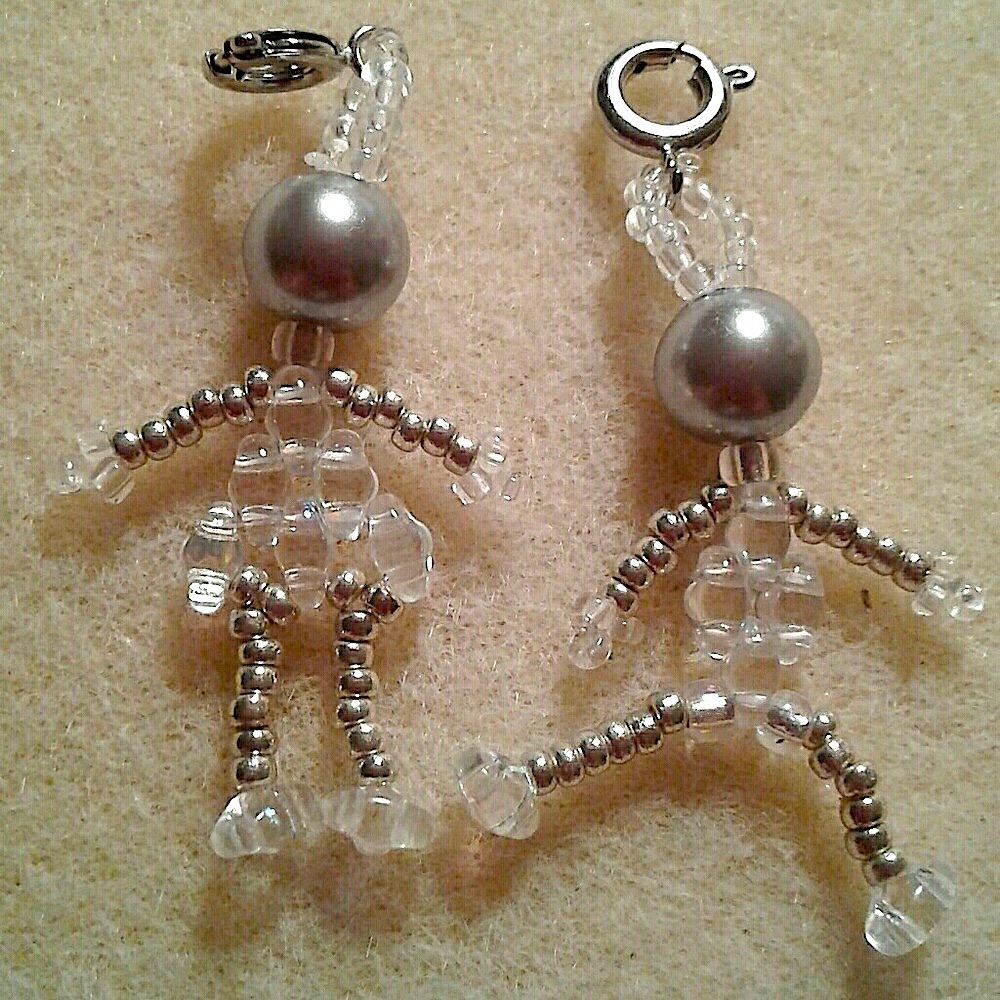 April birthstone beaded boy and girl charm or earrings!!   PRICE IS FIRM